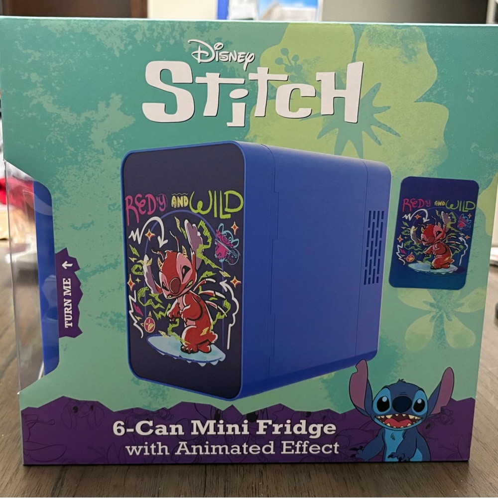 Disney Stitch Mini Fridge for Drinks and Snacks